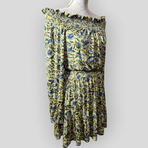 Michael Kors Off the Shoulder Yellow Floral Dress size large